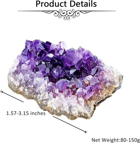 Vista 5 de Jovivi Paquete – 2 artículos de racimos de amatista, cristales naturales de geoda cruda Healng piedra + árbol de cristal de amatista cristales