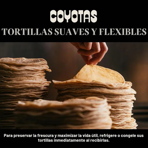 Vista 5 de Coyotas - Tortillas de yuca - Pequeñas 4 pulgadas, 12 unidades (3 paquetes)