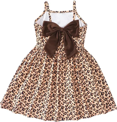 Vista 18 de Vestido de verano para niños pequeños, con tirantes delgados, sin espalda, con lazo, para cumpleaños, playa, vestido de playa A-Butterfly