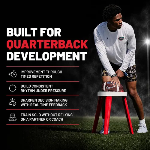 Vista 4 de Gamebreaker QB-TEE - Camiseta de entrenamiento de mariscal de campo de fútbol con temporizador programable, zumbador ruidoso para interiores