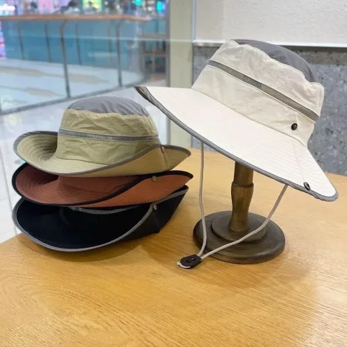 Vista 4 de Women's UPF50+ Sun Hat Quick Dry Breathable Fishing Cap with 9cm Wide Brim Beige