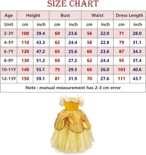 Vista 3 de TYHTYM Deluxe Princess Costumes Little Girls Dress Kids Fancy Gown Cosplay Halloween Party 2-11T