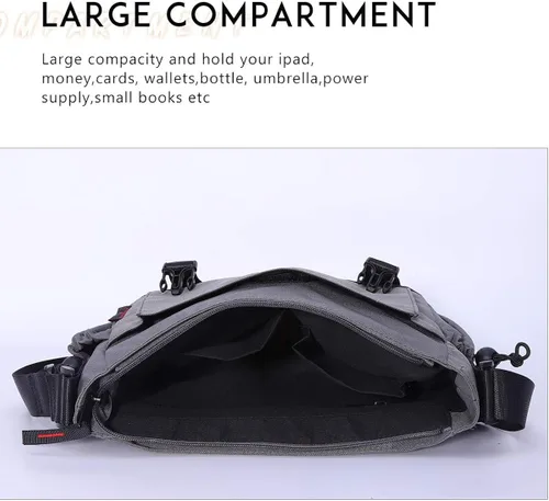 Vista 5 de KL928 Bolso de mensajero para hombres y mujeres, bolso de mano para laptop de 13.5 pulgadas, bolso de hombro de viaje de nailon ligero