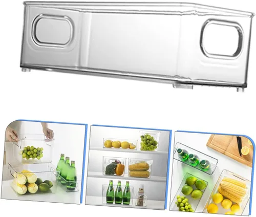 Vista 8 de SMASOLO Caja de almacenamiento transparente para refrigerador, versátil organizador de refrigerador para bebidas, frutas y verduras, organiza