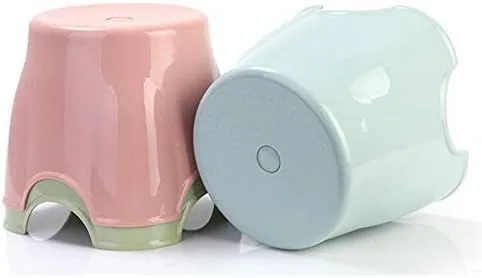 Vista 5 de Taburete pequeño de plástico para dormitorio, baño, cocina, sala de estar, oficina, hogar, una unidad, color aleatorio
