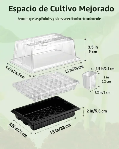 Vista 2 de Pawfly Bandejas de iniciación de semillas, paquete de 2 unidades de 80