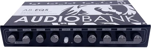 Vista 5 de AUDIOBANK AB-EQ5 Five Bank Indash Graphic Equalizer 1/2 DIN RCA Salidas/Conectores chapados en oro y controles separados para sistema maestro
