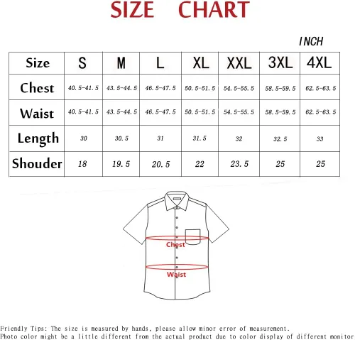 Vista 7 de Camisas de manga corta para hombre, estilo vaquero, estilo vaquero, con botones y sin arrugas