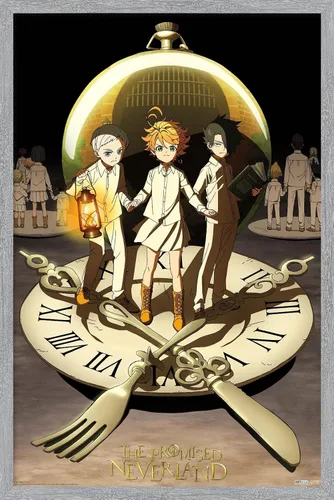 Vista 15 de Trends International The Promised Neverland - Póster de pared de grupo, 14.725 x 22.375 pulgadas, versión enmarcada de madera de granero Versión