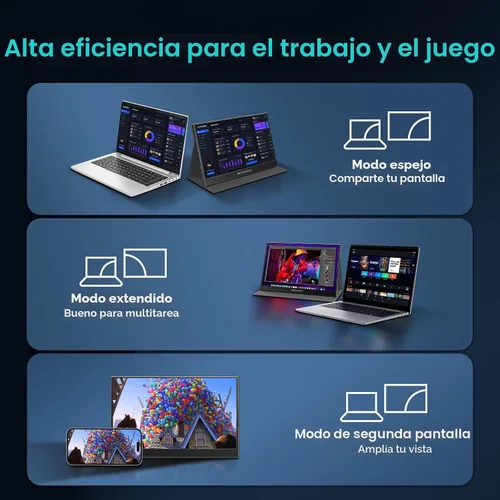 Vista 7 de SANSUI Monitor portátil de 15.6 pulgadas FHD 1080P Monitor de viaje para laptop, USB C HDMI ultrafino IPS pantalla de computadora con altavoces