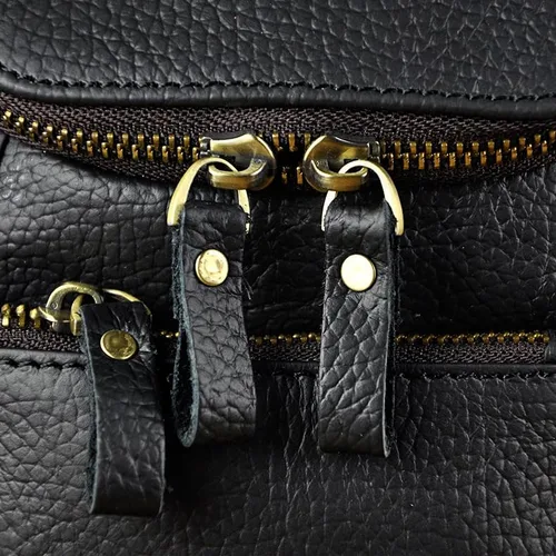 Vista 9 de Mini bolso de mensajero de cuero genuino para hombre, bolso de hombro con gancho en la cintura, bolsa multiusos Daypack caja de regalo