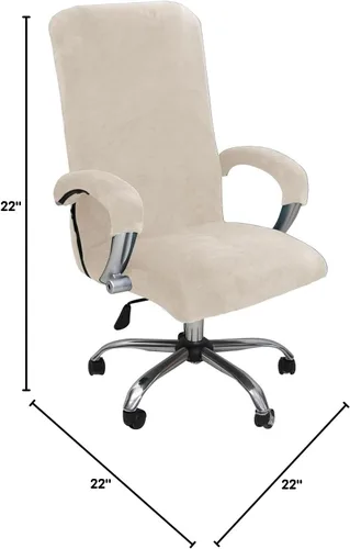 Vista 7 de Funda de silla de oficina de terciopelo con fundas para brazos Fundas elásticas para silla de computadora y escritorio Fundas universales para silla