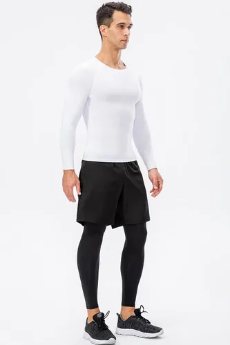 Vista 8 de Camiseta de compresión para hombre, de manga larga, atlética, para entrenamiento, camiseta deportiva activa, camiseta interior de ajuste seco