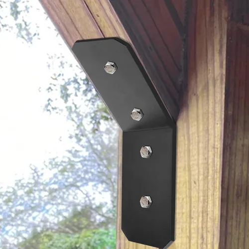 Vista 4 de Paquete de 4 soportes angulares de 45 grados para postes de madera de 4 x 4, pérgola, calibre 11