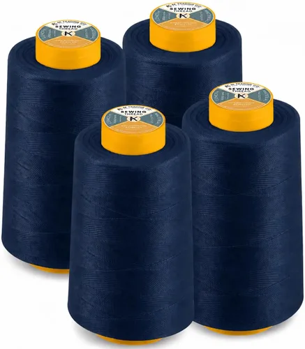 Vista 19 de AK Trading Paquete de 4 Conos de Hilo de Coser Multiusos Aqua (6000 Yardas Cada Uno) de Carretes de Hilo de Poliéster de Alta Resistencia a la Agua