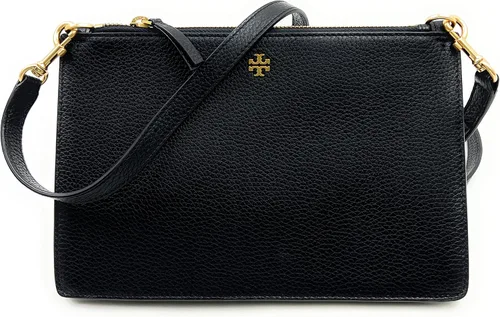 Vista 4 de Tory Burch Bolso cruzado delgado con doble cremallera Cortado Negro