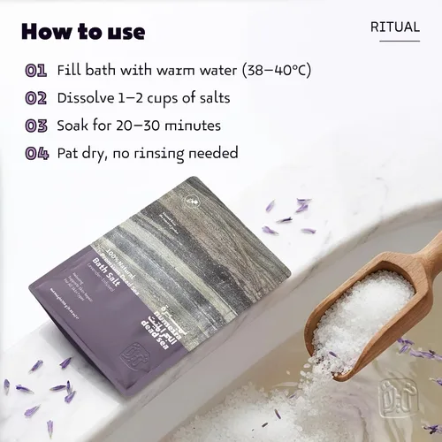 Vista 5 de Sales del Mar Muerto para remojar, relajante baño de sal para rejuvenecimiento corporal, sales minerales naturales, sales de baño gruesas del mar