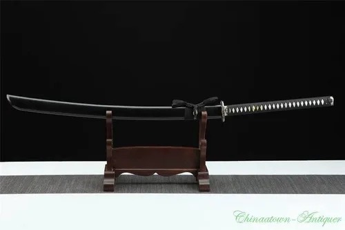Vista 2 de GLW - Katana Samurai hecha a mano para cortar un caballo, espada japonesa Katana con patrón de acero Ninja Battle Ready#4072