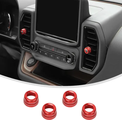 Vista 9 de Linskip Fundas de aluminio para perilla de ventilación compatibles con Ford Bronco Sport 2021-2024, kit de molduras de perilla de ventilación
