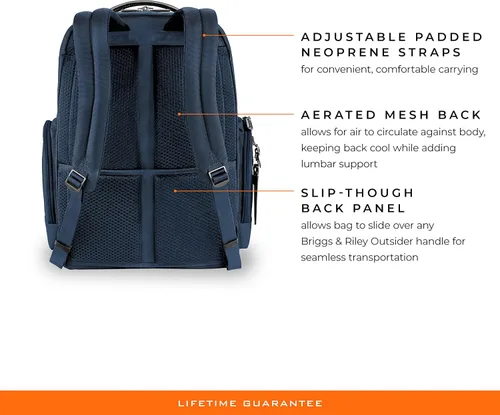 Vista 4 de Briggs & Riley Mochila Work, Azul Marino, Large Cargo Backpack, Work Mochila de carga grande