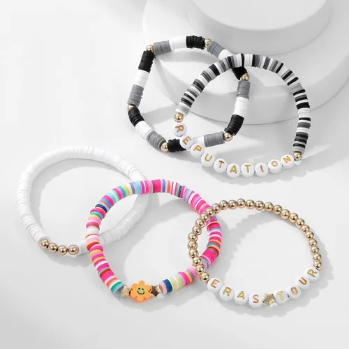 Vista 5 de AIMADE Taylor Album Inspired - Juego de pulseras bohemias en capas, pulseras de amistad, regalos de joyería para mujeres y niñas