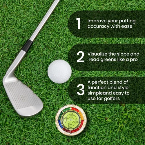 Vista 2 de Ddaowanx Lector verde de golf, marcador de pelota de golf con burbuja horizontal de alta precisión, herramienta de accesorios de golf Putt Aid