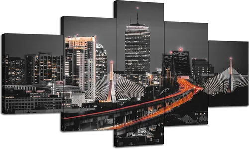 Vista 14 de Cawpom Louisiana Arte de Pared en Lienzo, 60x32 pulgadas, Impresión en Lienzo, Cuadros de Nueva Orleans Decoración de Pared, Puente Crescent City
