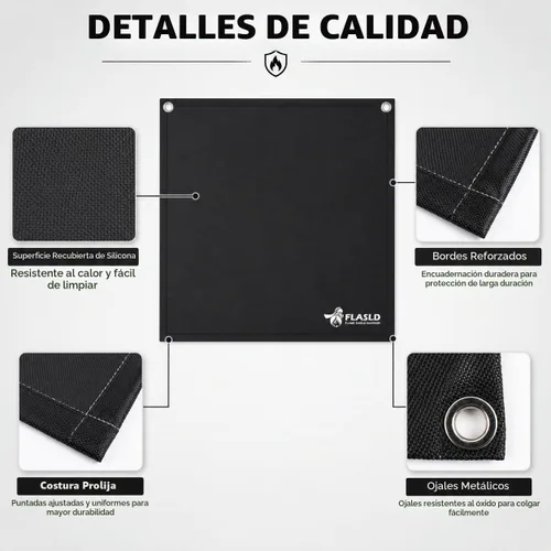Vista 6 de FLASLD Protector de llama magnético para soldar y soldar con autógena, escudo térmico de alta temperatura de 18 x 18 pulgadas, alfombrilla
