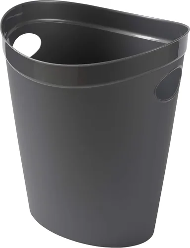 Vista 7 de Addis Papelera de plástico para baño, dormitorio, oficina, color negro, 12 LTR