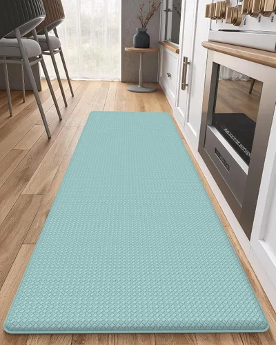 Vista 25 de Color&Geometry - Alfombras de cocina antideslizantes e impermeables Alfombra de cocina acolchada Alfombra antifatiga para pararse de 30 x 18 Verde