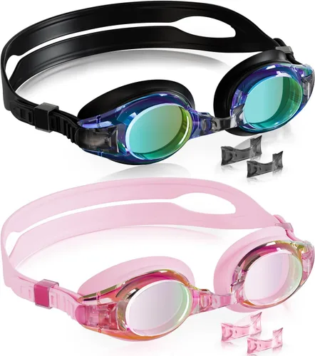 Vista 22 de Aegend - Paquete de 2 gafas para niños, gafas de natación para niños de 4 a 16 años, niños y niñas jóvenes, gafas de piscina antivaho, impermeables