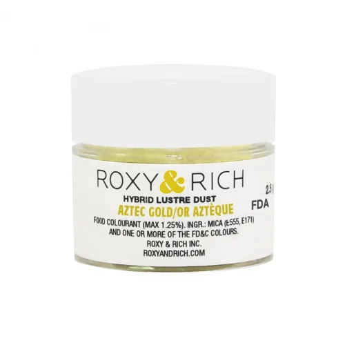 Vista 4 de Roxy & Rich Hybrid Luster Powder - Colorante para alimentos, color perla natural, 0.09 oz