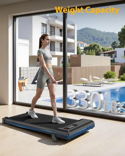 Vista 8 de Walking Pad Treadmill with Handle Bar,Walking Pad with Incline 8%,2.5HP Quiet Under Desk 320 lbs 2 in 1Treadmills for Home Office,Compact Foldable