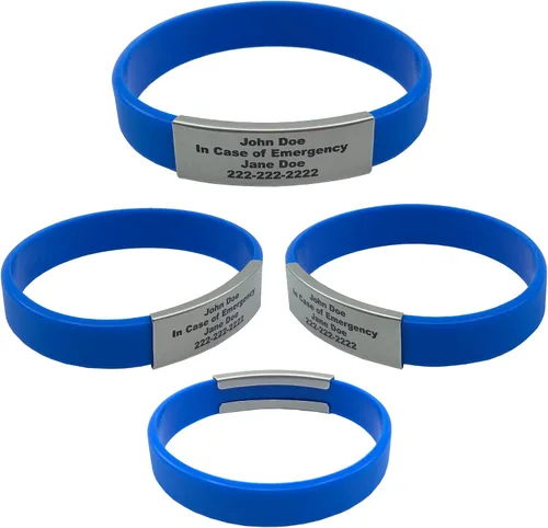Vista 51 de Pulsera de identificación médica personalizada - Pulsera de seguridad para personas mayores grabada personalizada - Alerta de Alzheimer
