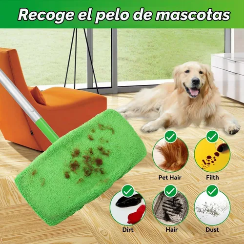 Vista 2 de Almohadillas de Microfibra Reutilizables para Trapeador Almohadillas Húmedas Lavables Compatibles con Repuestos de Almohadillas Swiffer Sweeper