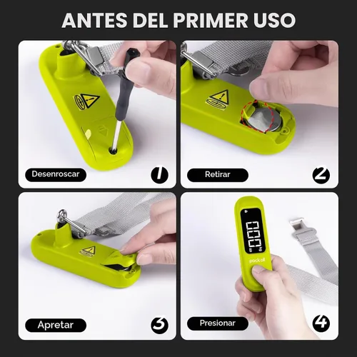 Vista 9 de pack all Báscula de equipaje de 110 libras, báscula digital de equipaje de mano, báscula de peso para maleta de viaje con pantalla LCD, batería