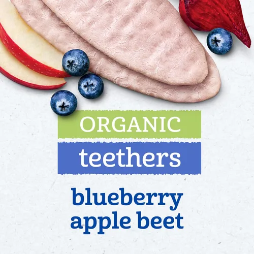 Vista 4 de Gerber Mordazas de dentición suaves para mordedores orgánicos - Blueberry Apple Beet, (Paquete de 6)