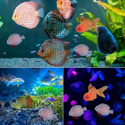 Vista 7 de gootrades 3 piezas de peces flotantes artificiales para decoración