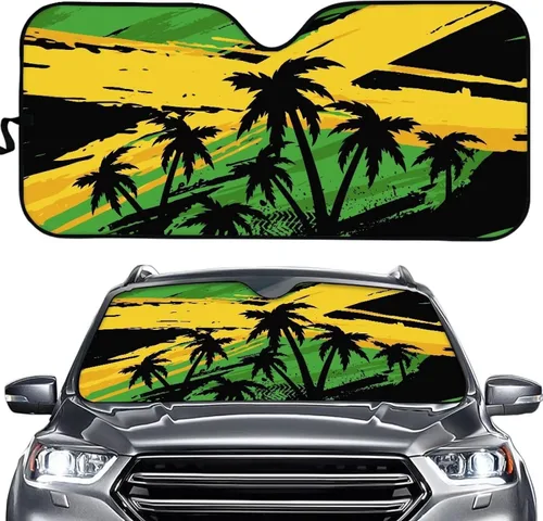 Vista 14 de HUGS IDEA Parasol plegable para parabrisas de automóvil, diseño de flores, bohemio, para la mayoría de los sedán, SUV, camión, parabrisas delantero