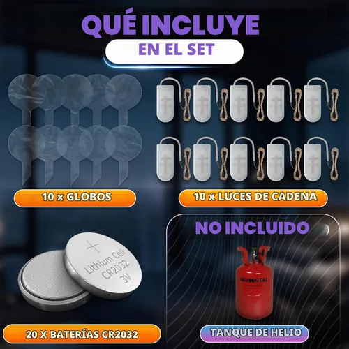 Vista 2 de Globos con luz LED, 10 unidades, globos transparentes de 18 pulgadas