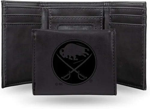 Vista 14 de NHL Rico Industries - Billetera triple grabada con láser y tres pliegues, accesorio para hombre