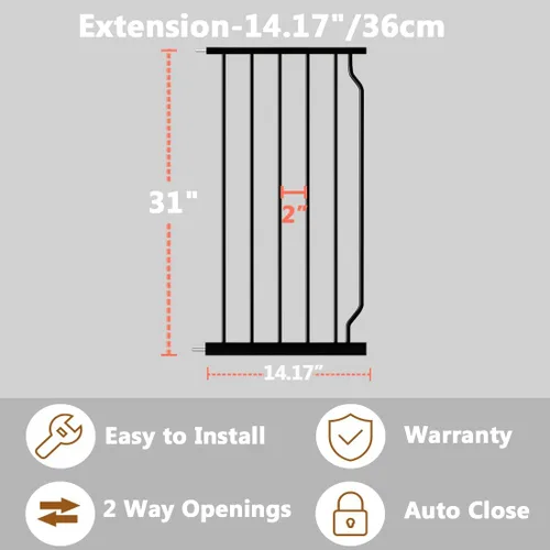 Vista 36 de Fairy Baby Puerta de seguridad para bebés Extensión de 12 cm para puerta de seguridad para bebés con cierre automático Puerta de seguridad
