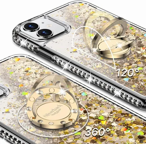 Vista 3 de Silverback Funda para iPhone 11 con soporte de anillo, oro transparente Claro Dorado