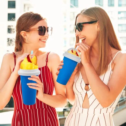 Vista 6 de Jairuty Vaso para hacer Slushie, vasos mágicos de congelación rápida para máquina casera de batido de leche y helados, vaso de doble capa para hacer