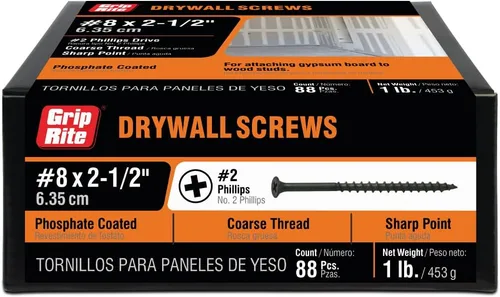Vista 10 de Grip-Rite 1CDWS1 #6 X 1" Phillips Bugle Head Coarse Thread Sharp Point Tornillo para Paneles de Yeso, Caja de 1 libra