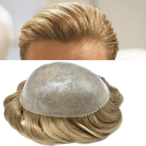 Vista 17 de LYRICAL HAIR Sistema de reemplazo de cabello para hombre, tupé de piel fina de polietileno, todo tipo de pieza de poliuretano para hombres, pieza