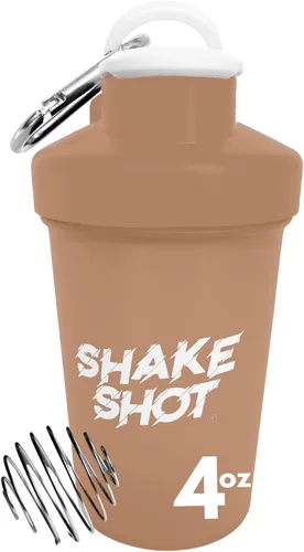 Vista 7 de Negro - Botella mezcladora mini de 4 oz para preentrenamiento, creatina, suplementos de cucharada pequeña (no para proteínas) con clip y bola