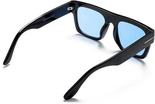 Vista 2 de NIDOVIX Gafas de sol cuadradas clásicas vintage para hombres y mujeres, marco grande, retro de los años 70, protección UV400
