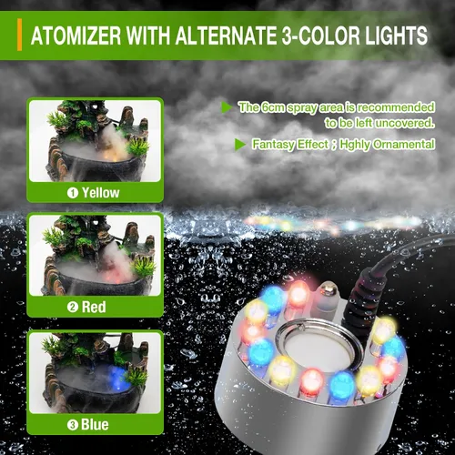 Vista 3 de Fuente de rocalla, fuente de agua de mesa, cascada china de escritorio Fengshui para interiores con lámpara LED efecto de atomización, adecuada