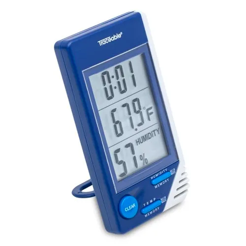 Vista 3 de Rastreable: AO-90080-06 Termómetro rastreable con reloj, monitor de humedad y calibración